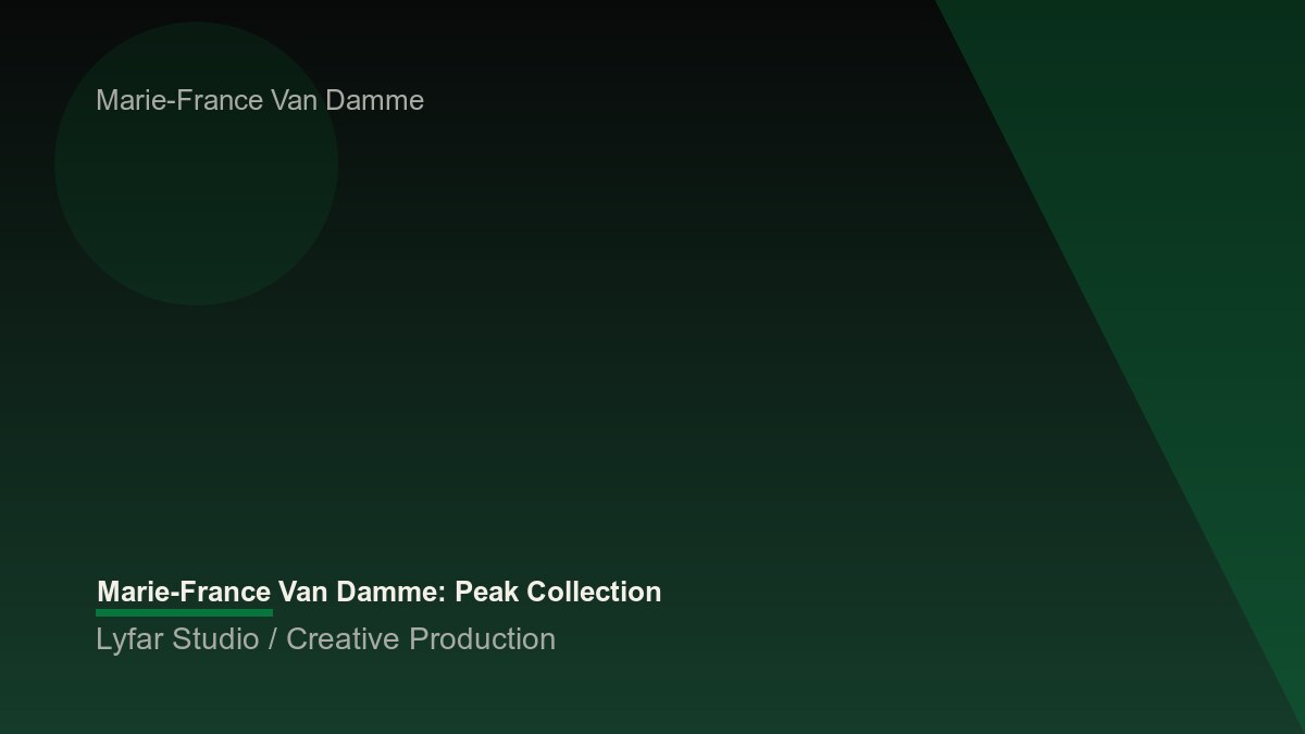 Marie-France Van Damme: Peak Collection